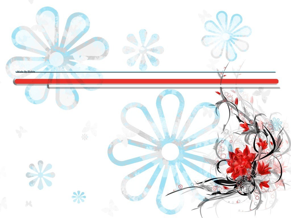 blue and red floral design