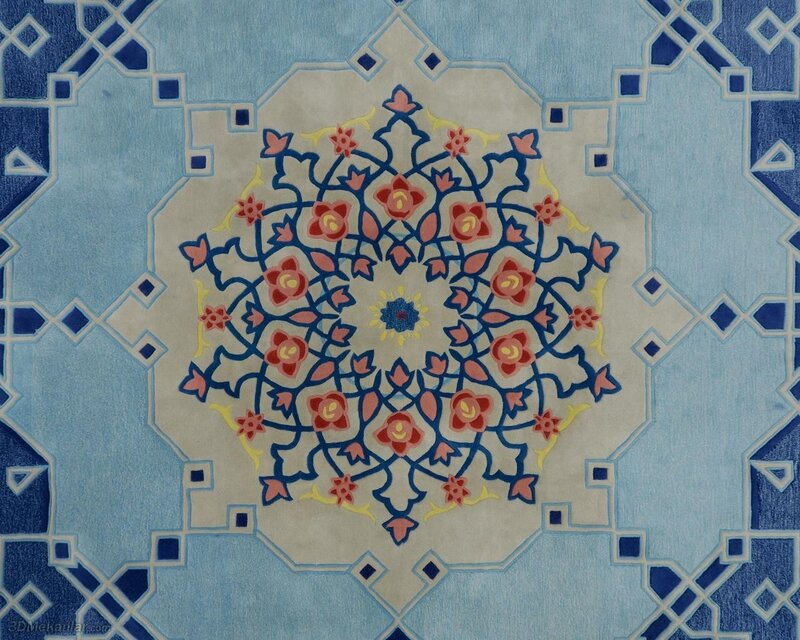 blue and red floral pattern
