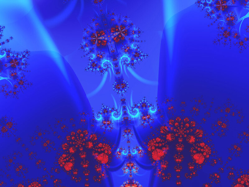 blue and red fractal pattern