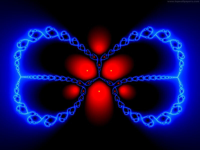 Blue and Red Fractal Pattern — Abstract