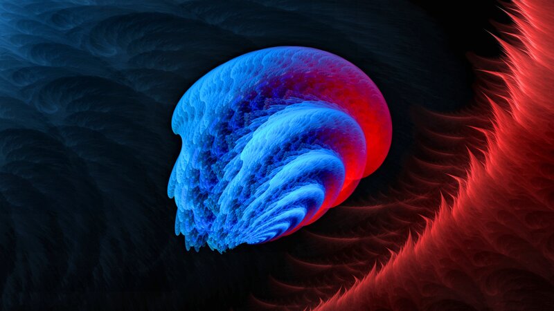 Blue and Red Fractal Sphere
