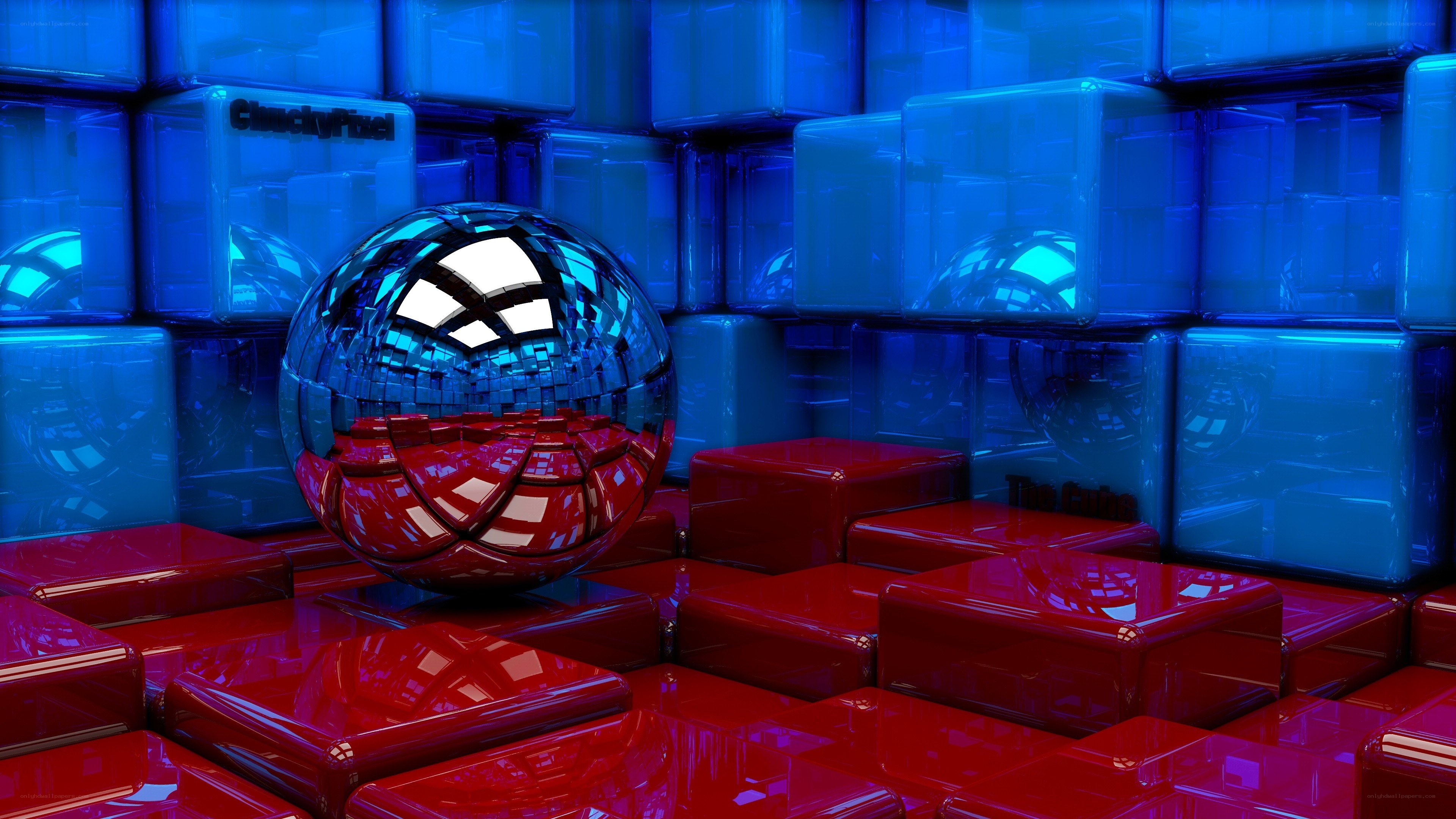 blue and red geometric abstract