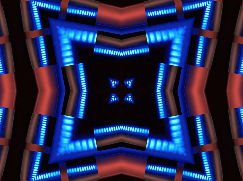 blue and red geometric pattern