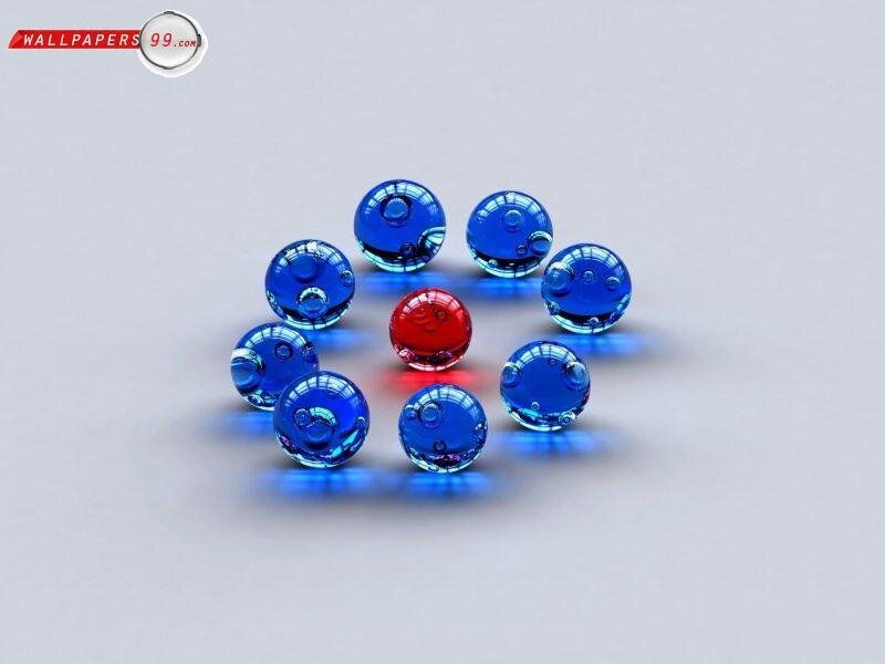 Blue and Red Glass Marbles — Neutral