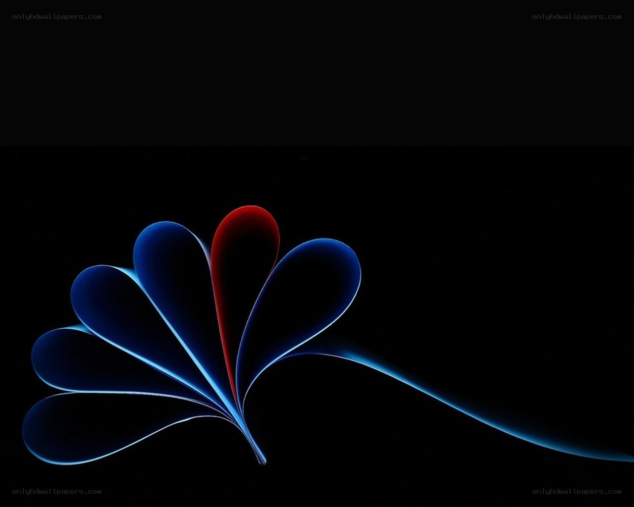 Blue and red heart shapes