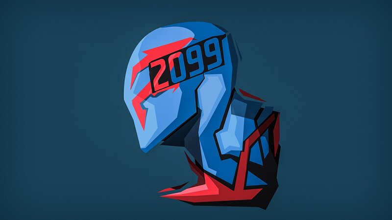 Blue and Red Helmet — Futuristic