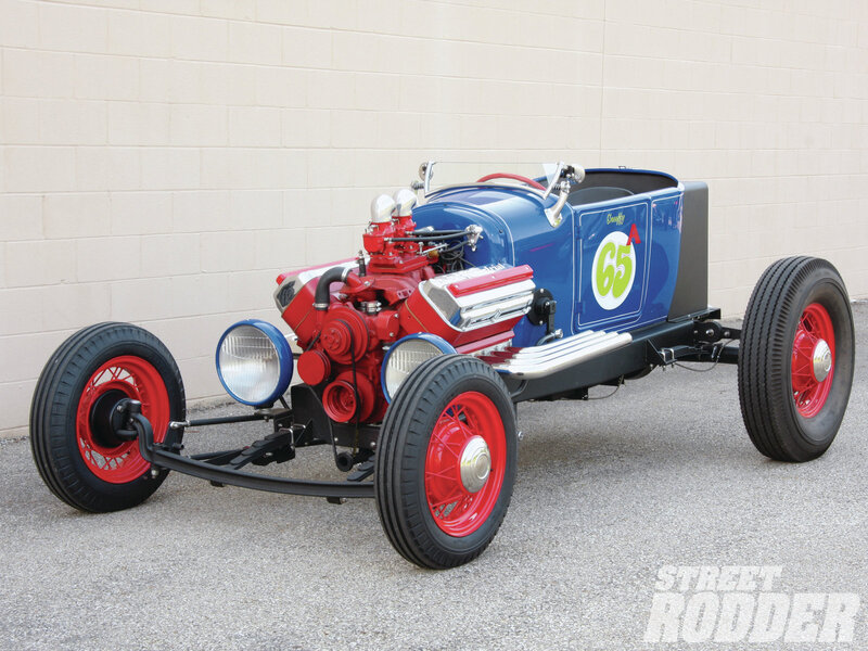 Blue and Red Hot Rod