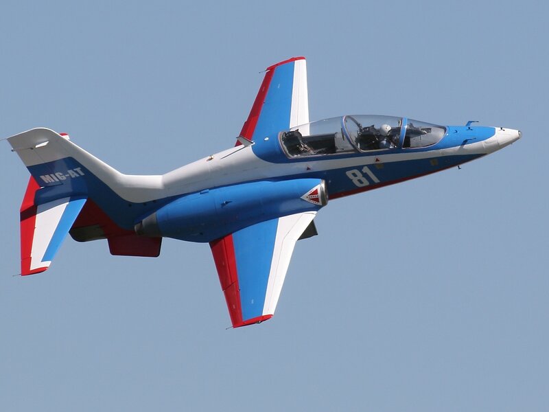 Blue and Red Jet Aircraft