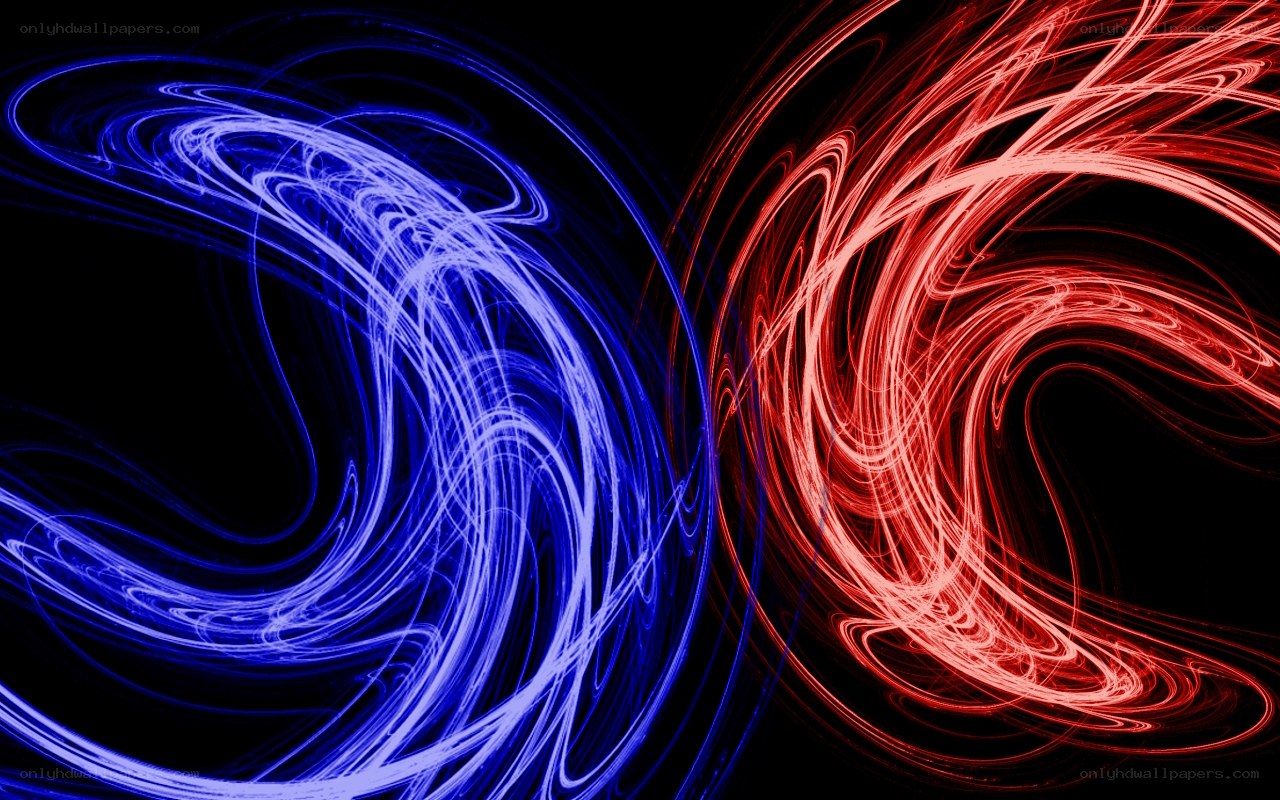 blue and red light swirls