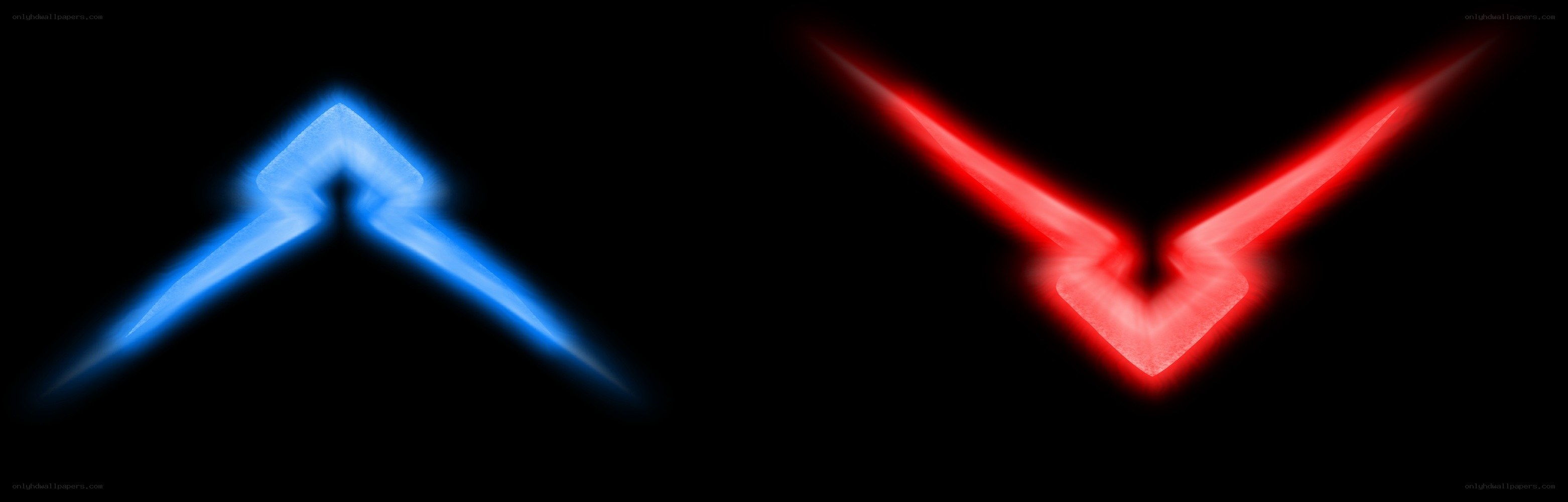 blue and red light symbols