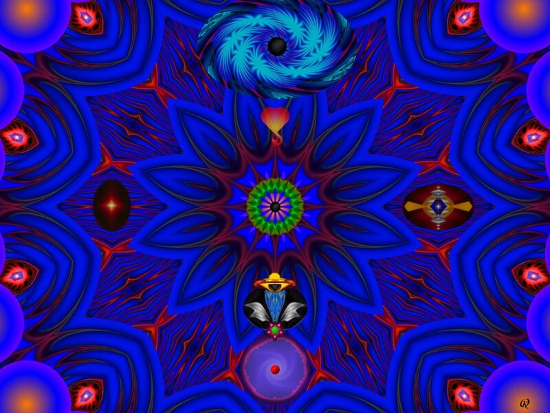 Blue and Red Mandala
