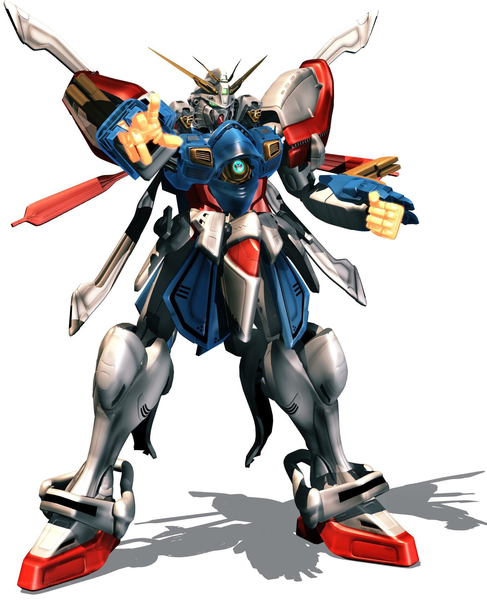 blue and red mobile suit