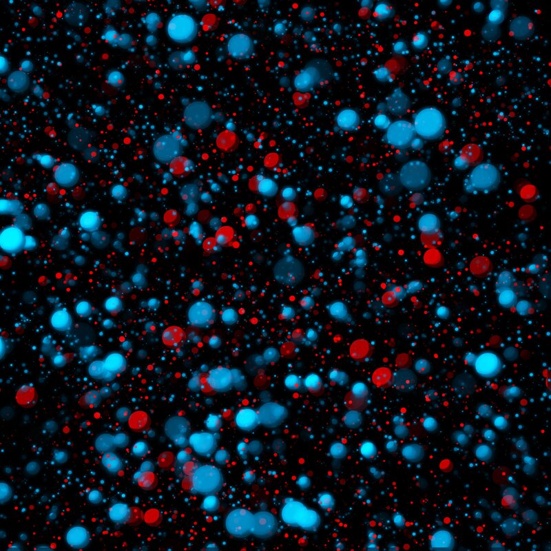 Blue and Red Particles