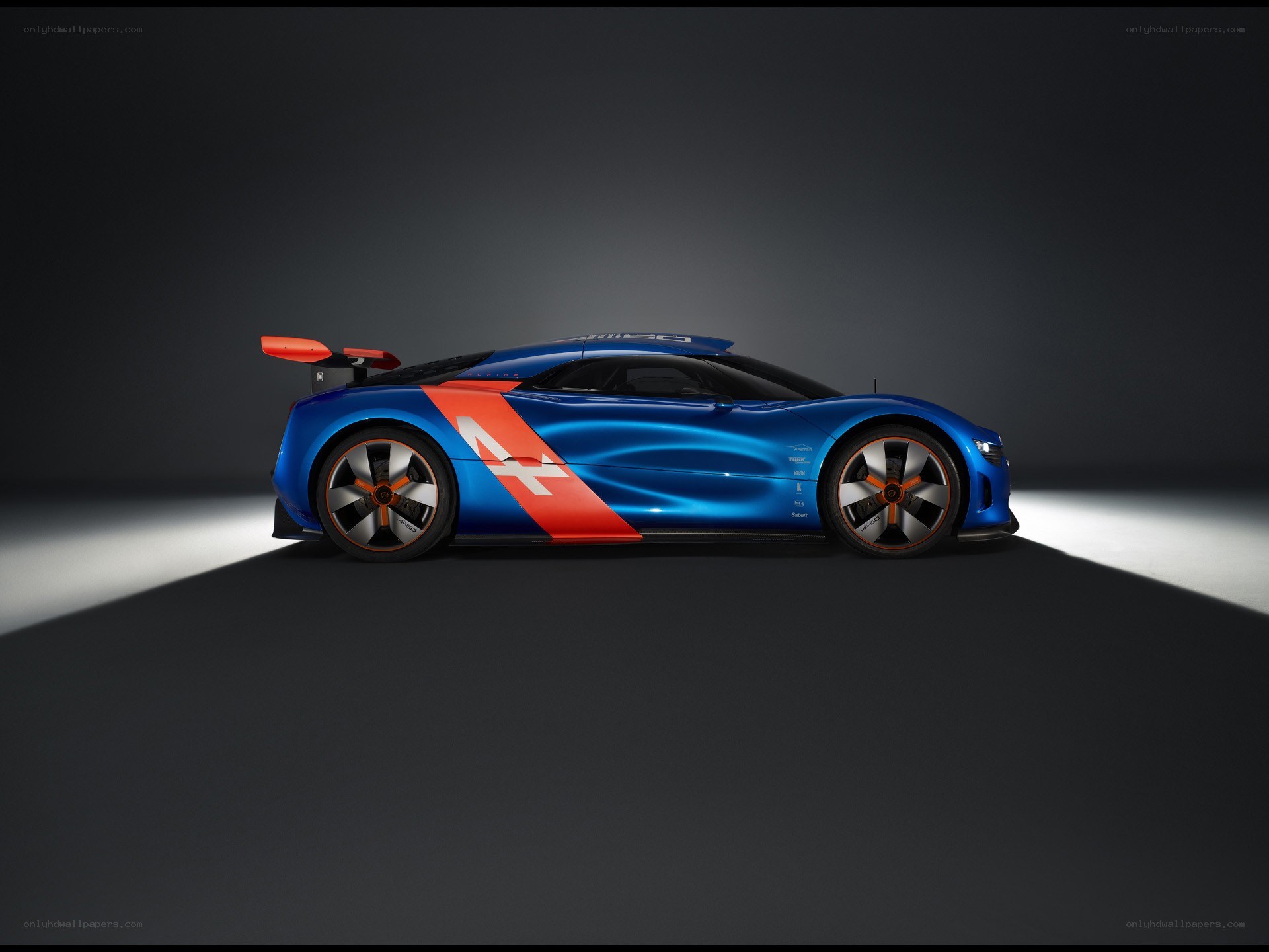 blue and red race car