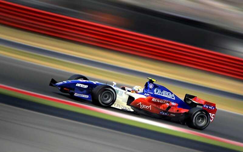 Blue and Red Race Car — Dynamic