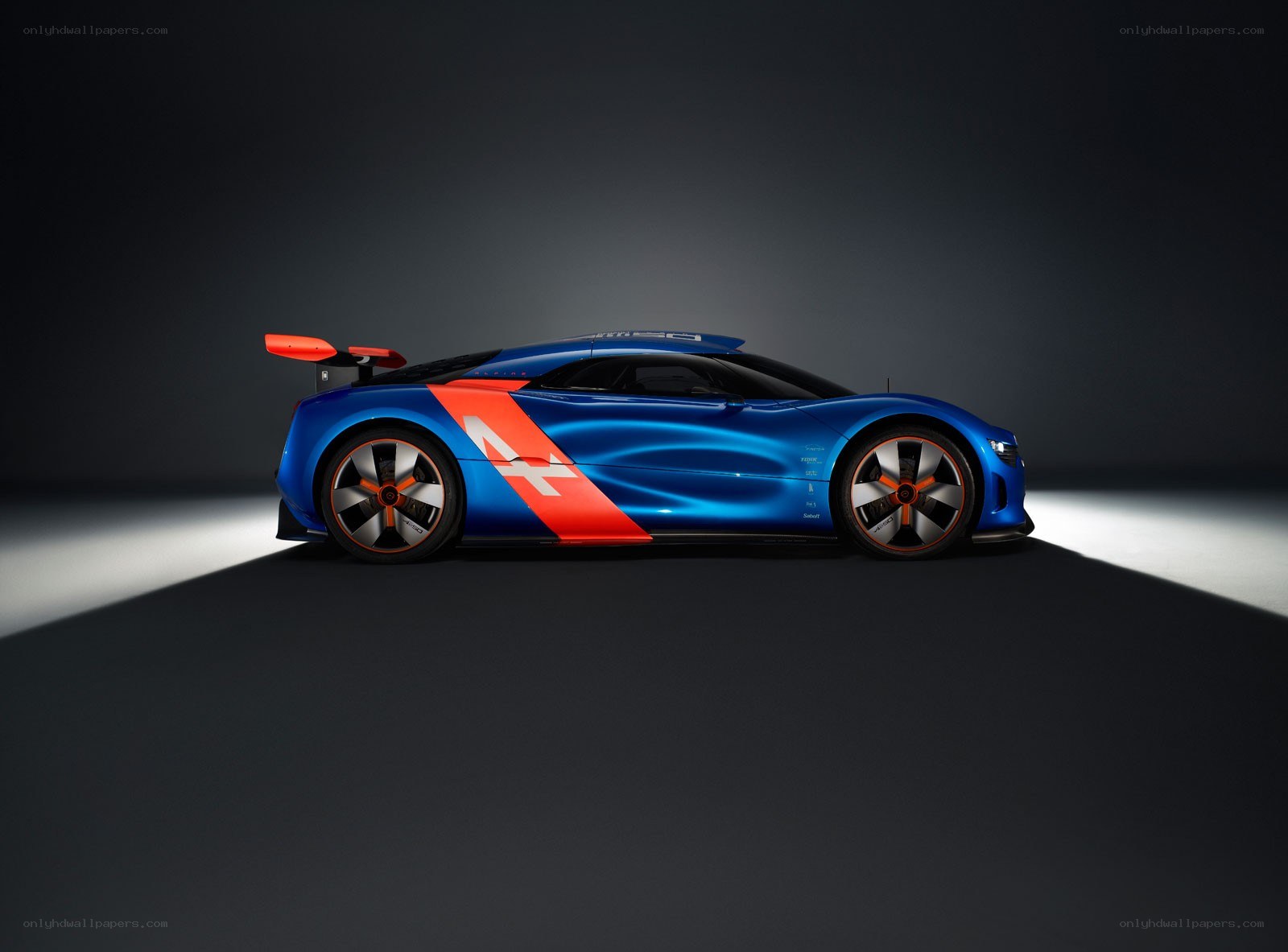 blue and red race car