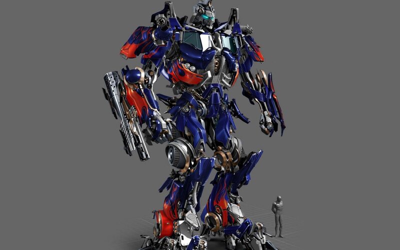 Blue and Red Robot — Dramatic, 3d Render