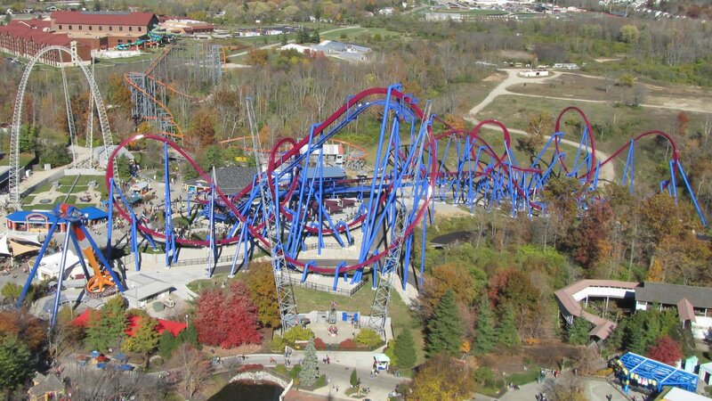 Blue and Red Roller Coaster