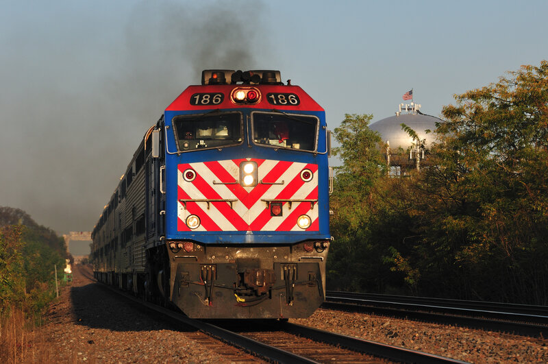 Blue and Red Train — Dramatic