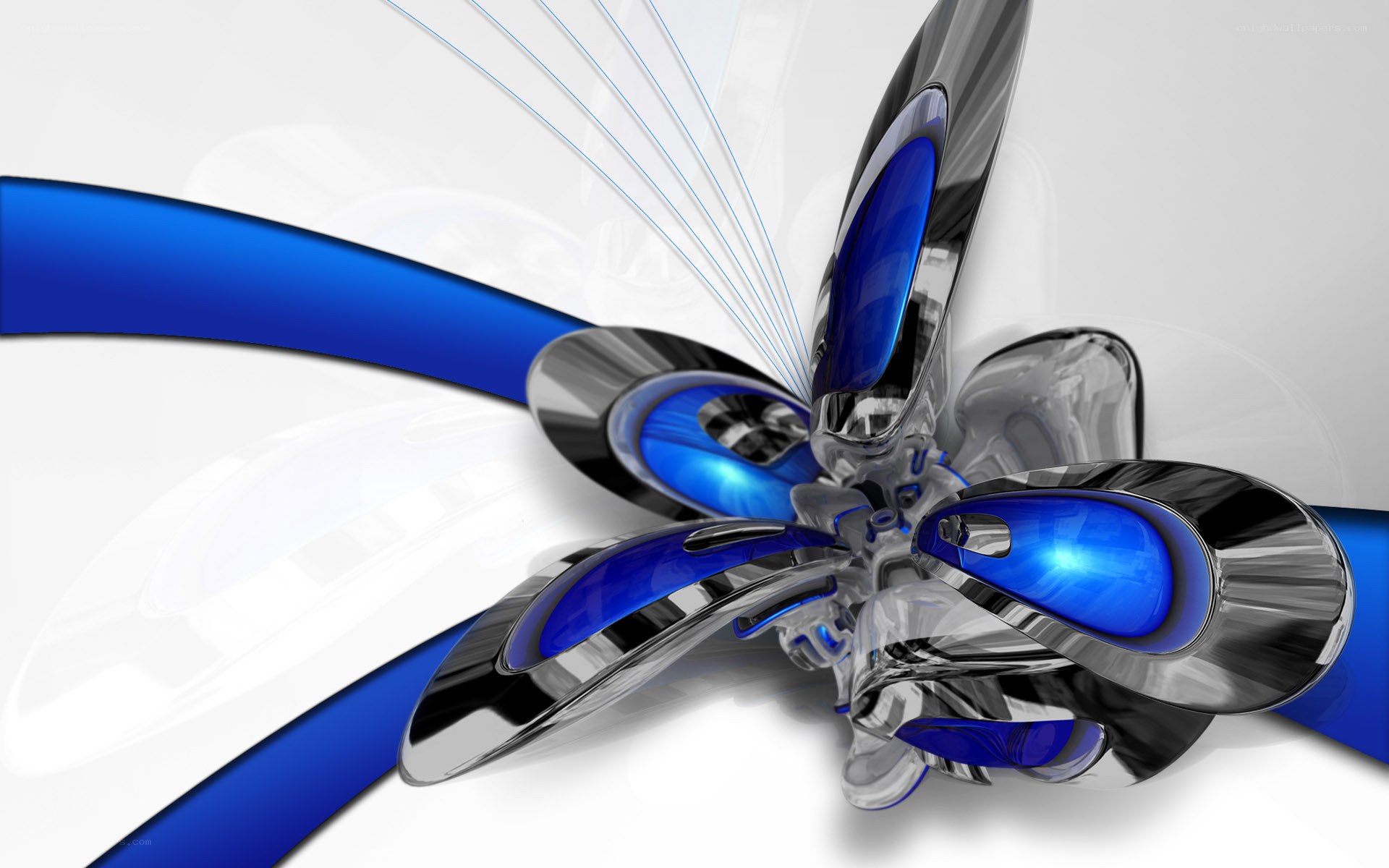 Blue and silver abstract design