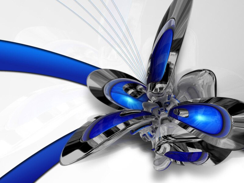 Blue and Silver Abstract Sculpture — Sleek