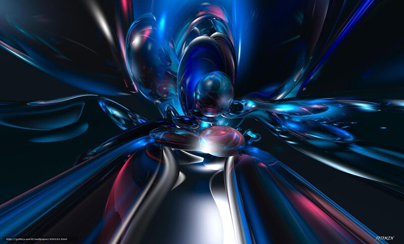 Blue and Silver Abstract Shapes