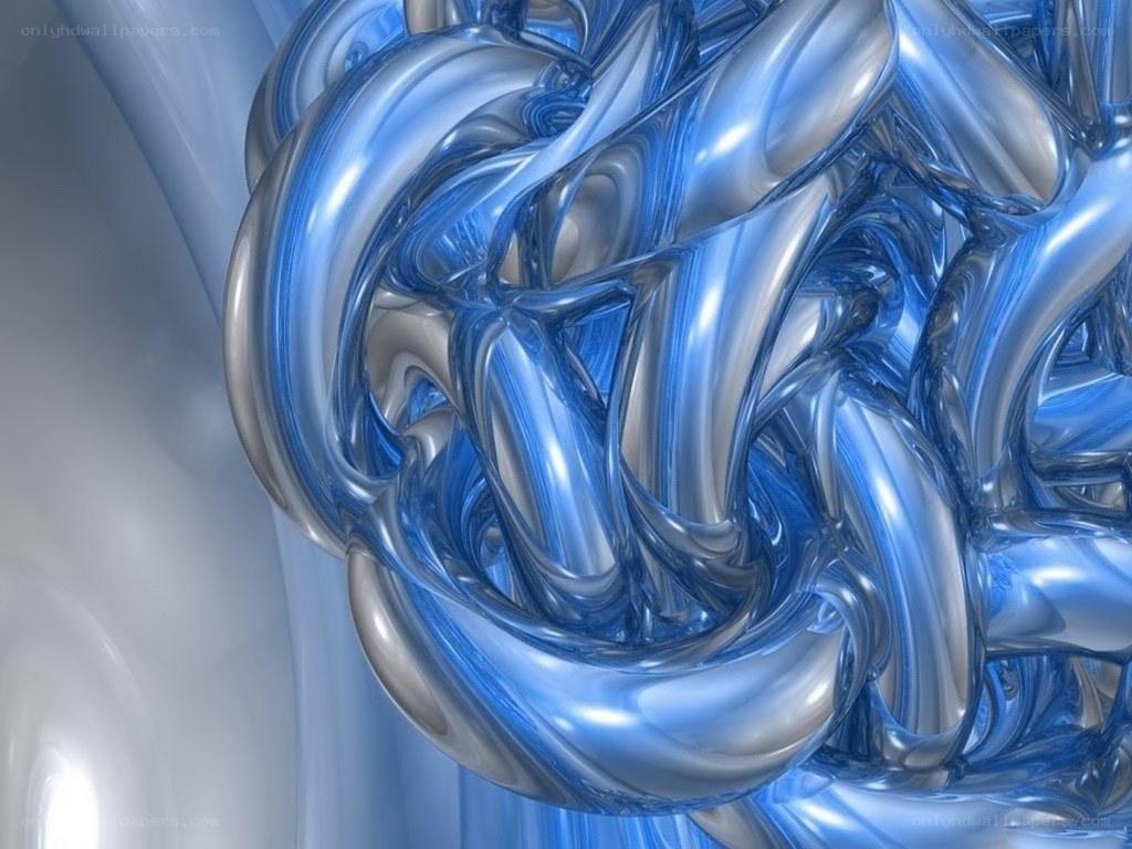 Blue and silver abstract swirls