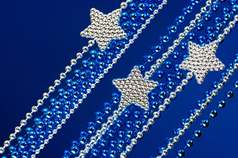 Blue and Silver Beaded Stars