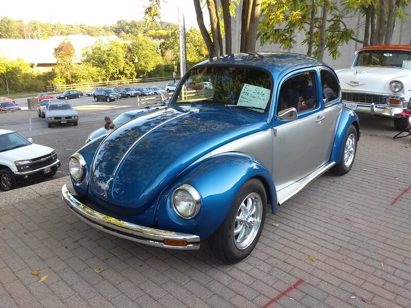 Blue and Silver Beetle Car