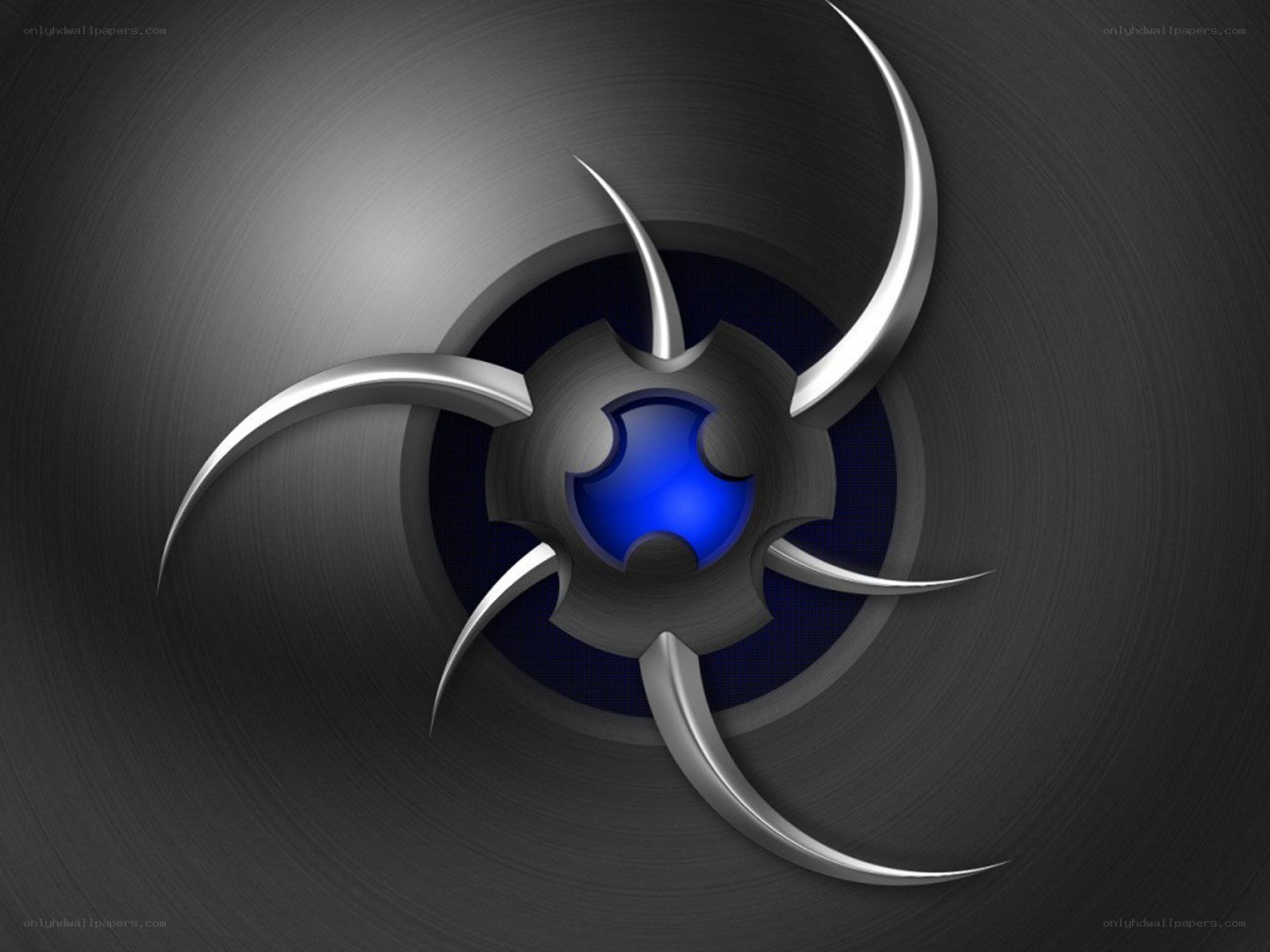 blue and silver biohazard symbol