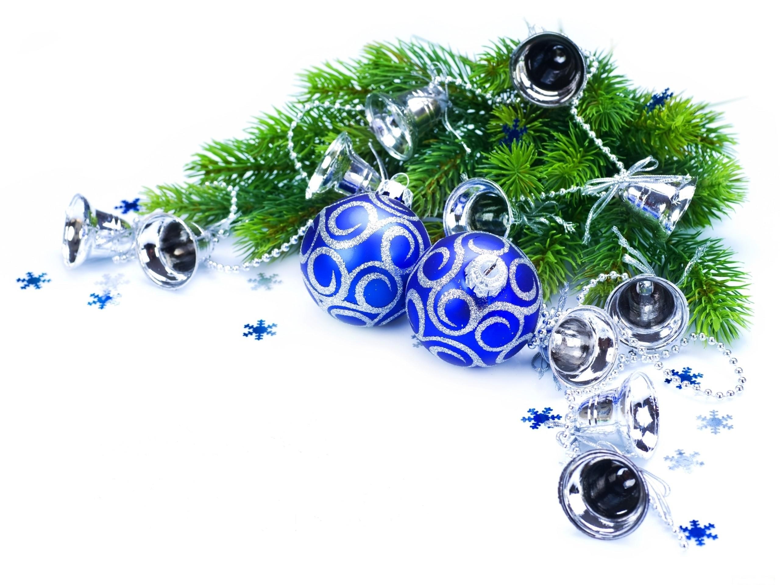 Blue and silver Christmas ornaments