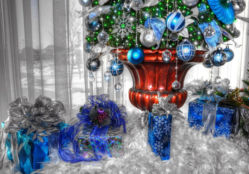 Blue and Silver Christmas Tree — Festive