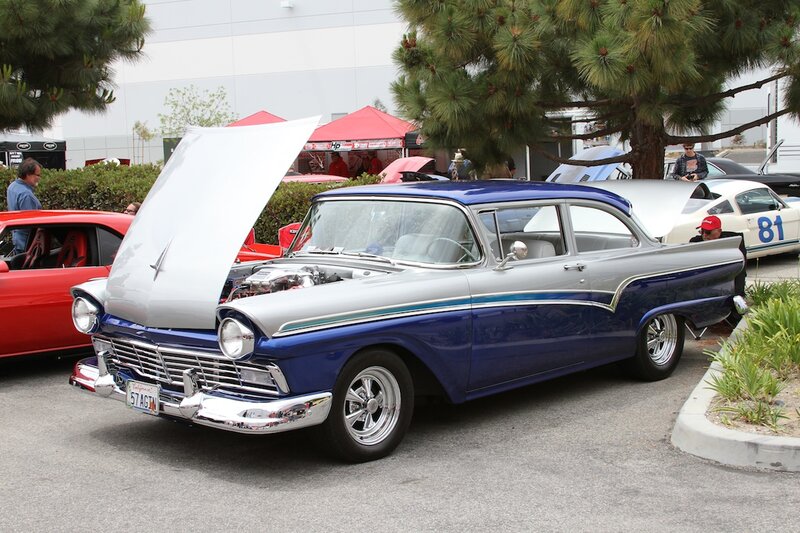 Blue and Silver Classic Car