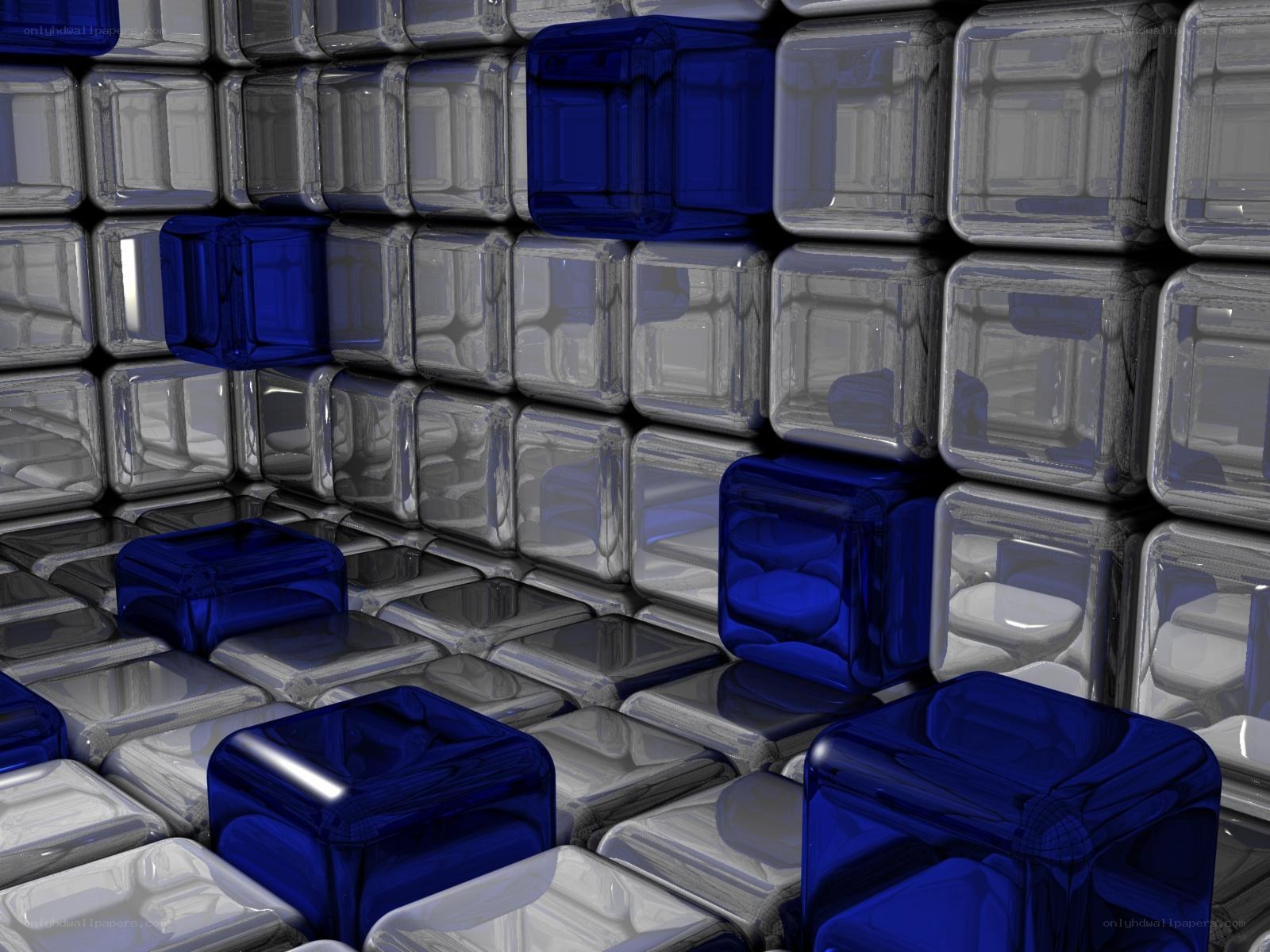 Blue and silver cube grid