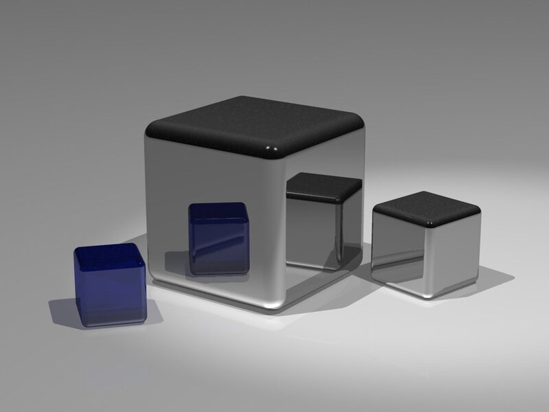 Blue and Silver Cubes