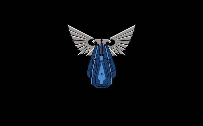 blue and silver emblem