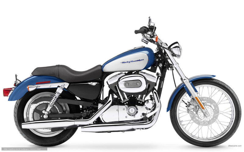 Blue and silver Harley-Davidson motorcycle
