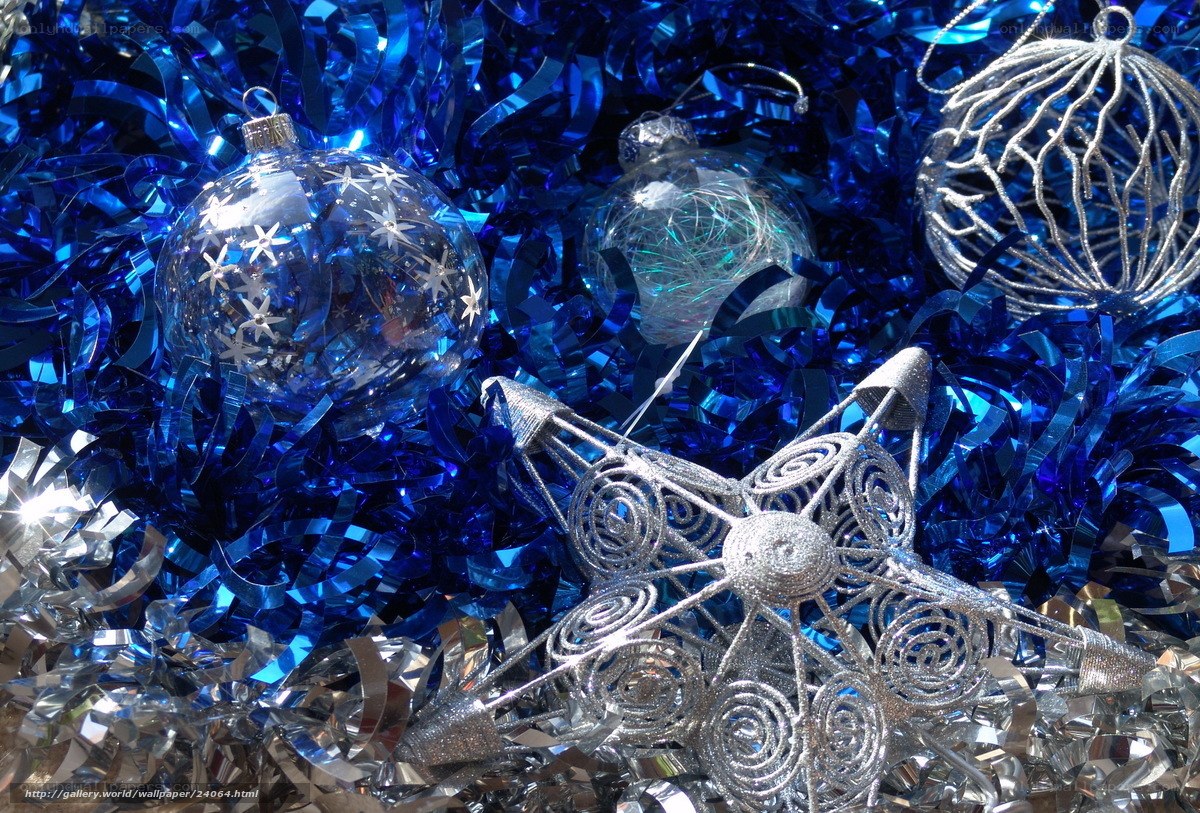 Blue and silver holiday ornaments