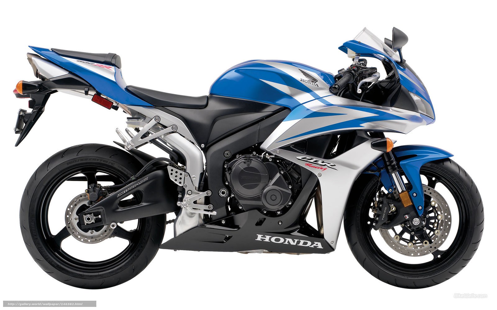 Blue and silver Honda CBR600RR