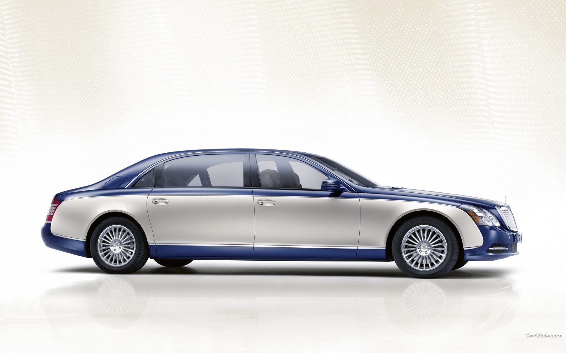 blue and silver luxury sedan