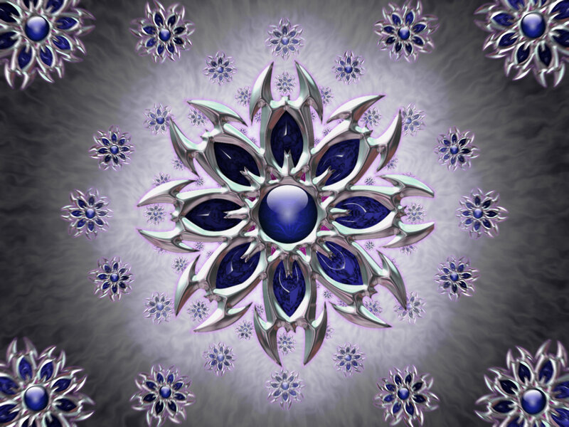 blue and silver mandala design