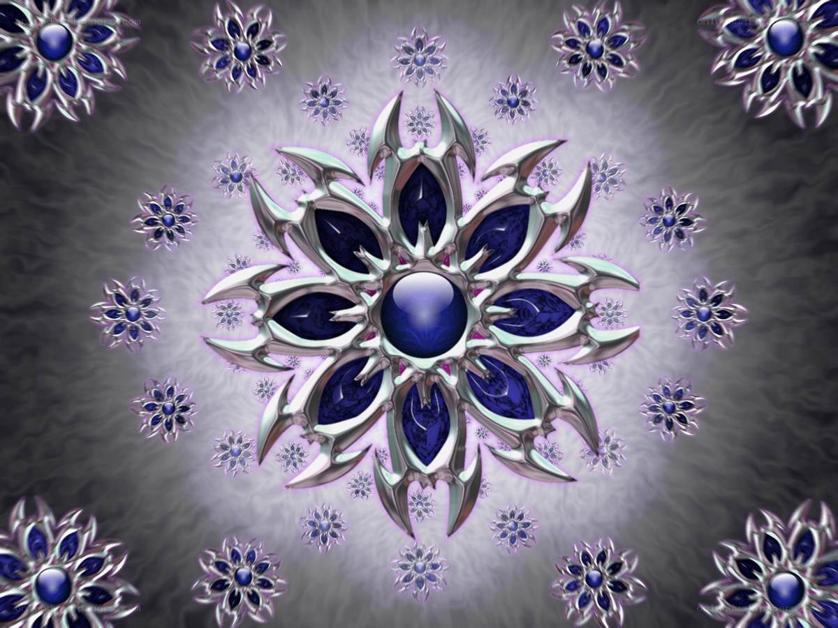blue and silver mandala design