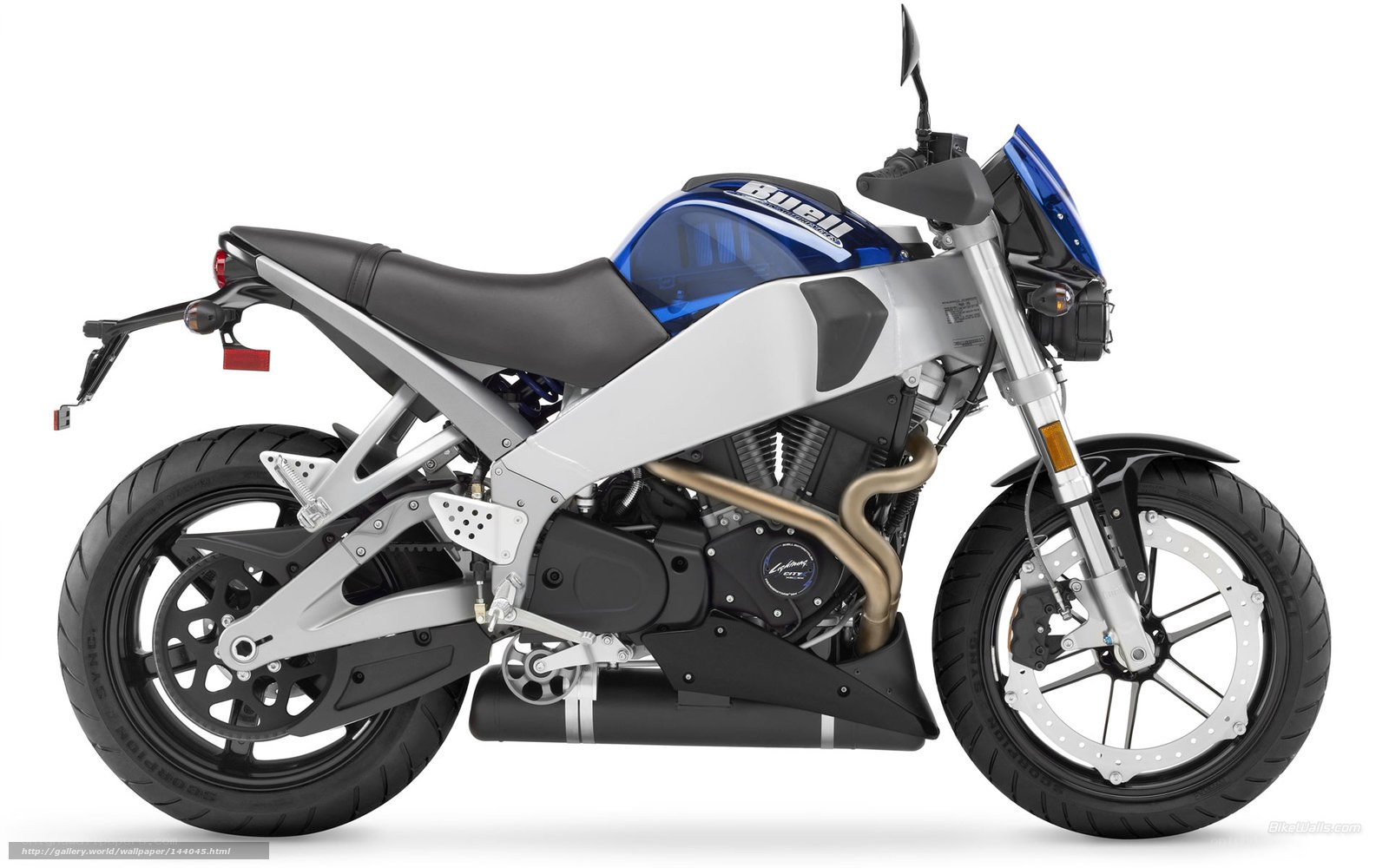 Blue and silver motorcycle