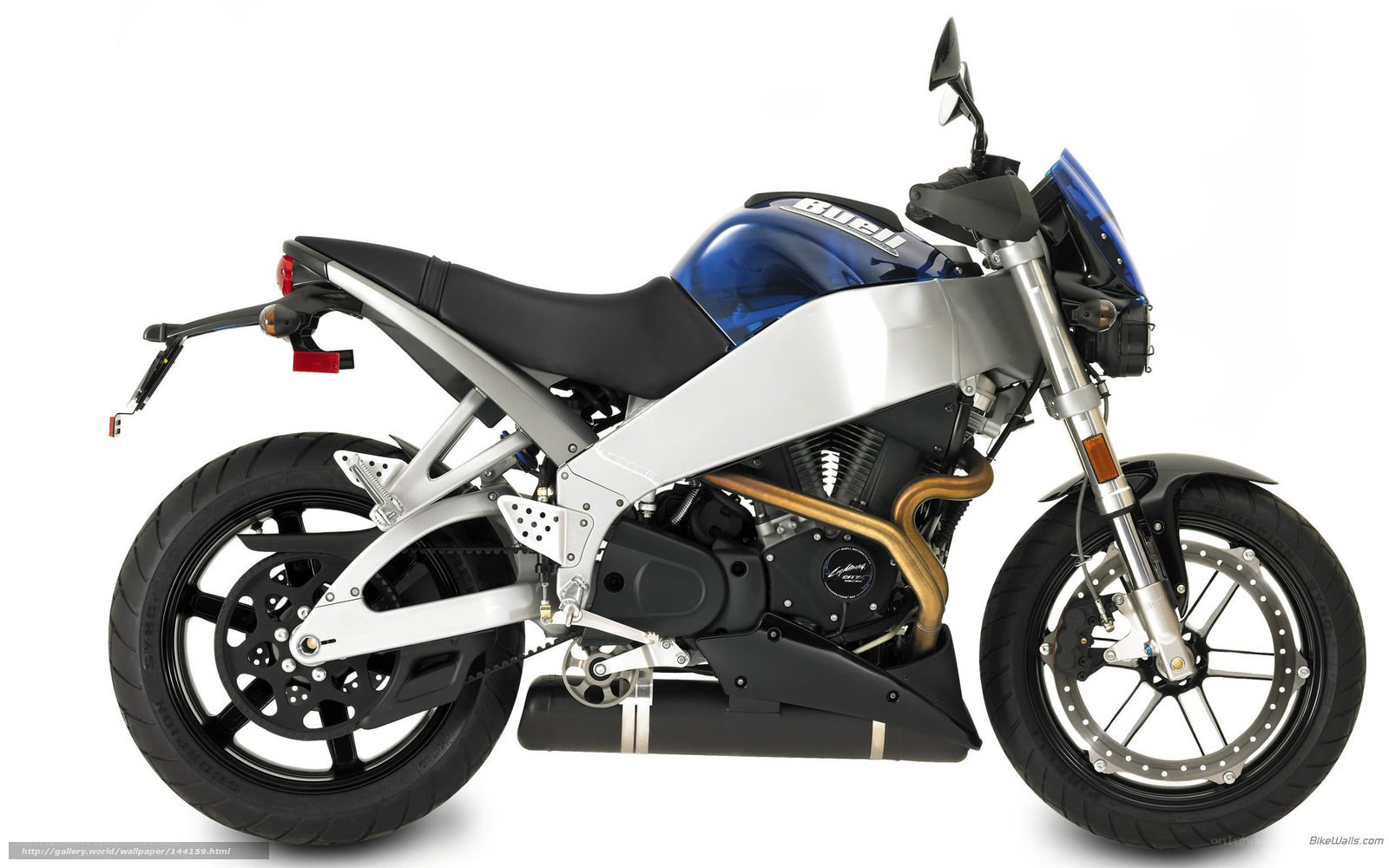 Blue and silver motorcycle