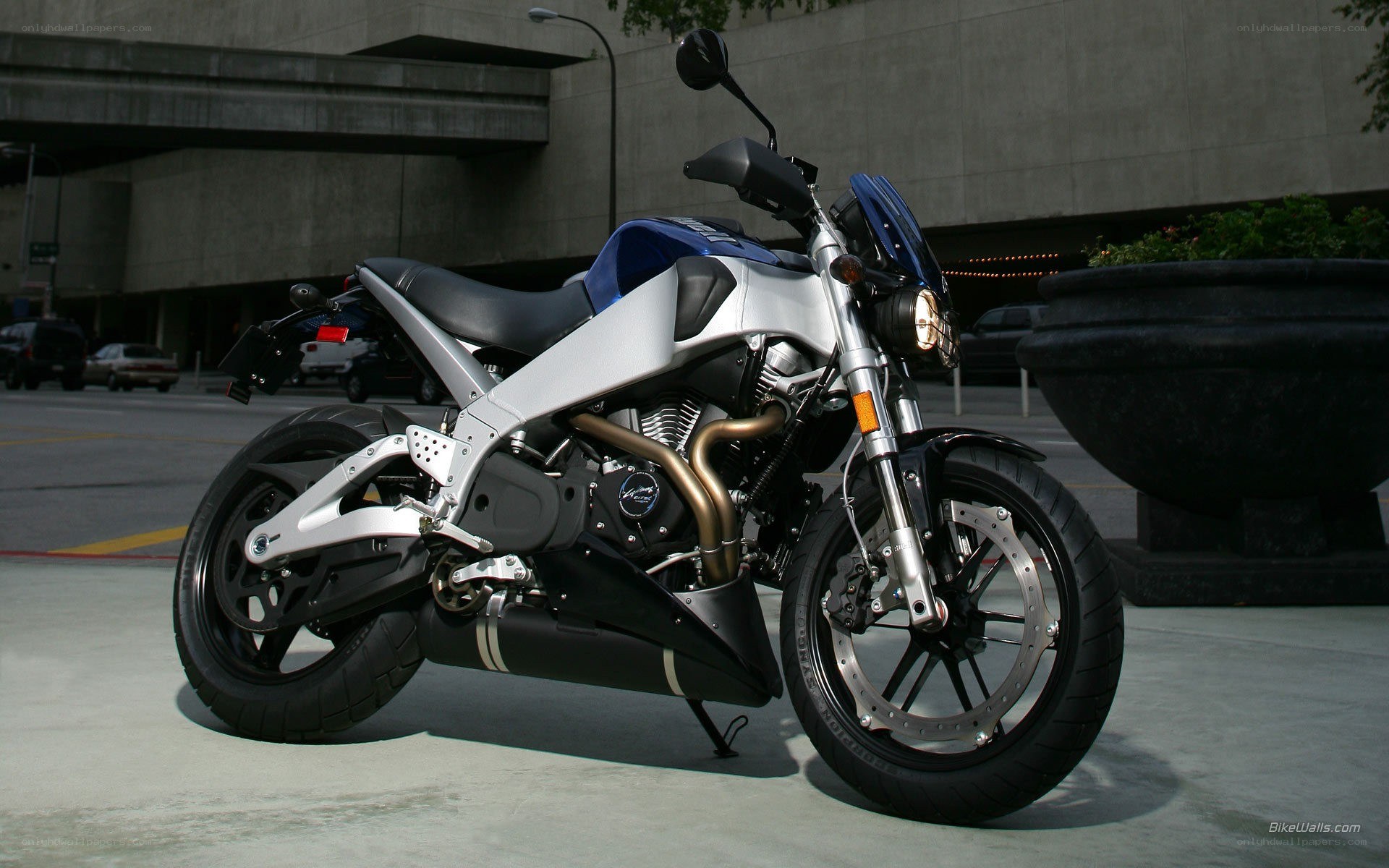 blue and silver motorcycle