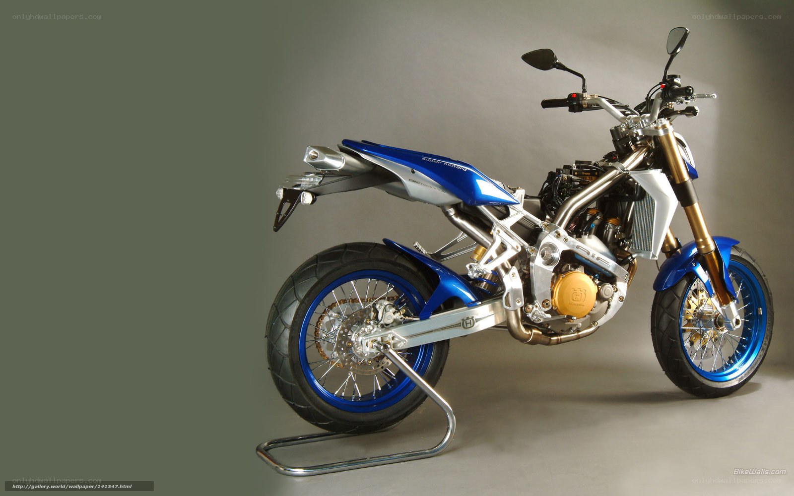 blue and silver motorcycle