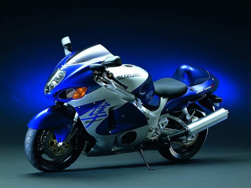 Blue and Silver Motorcycle — Dramatic, Photograph