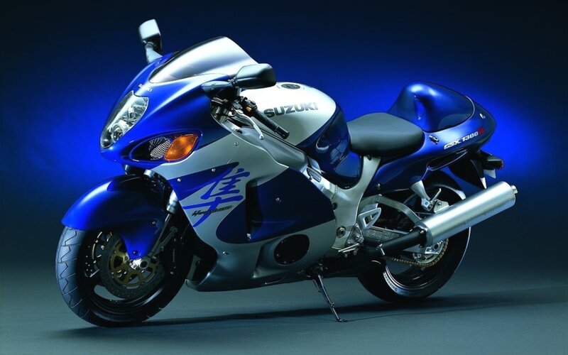 Blue and Silver Motorcycle — Dramatic