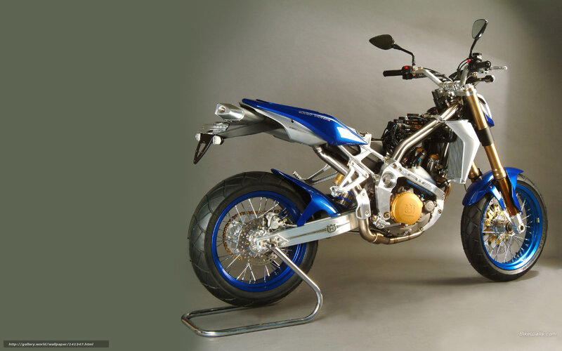 Blue and Silver Motorcycle — Neutral, Photograph, Stand