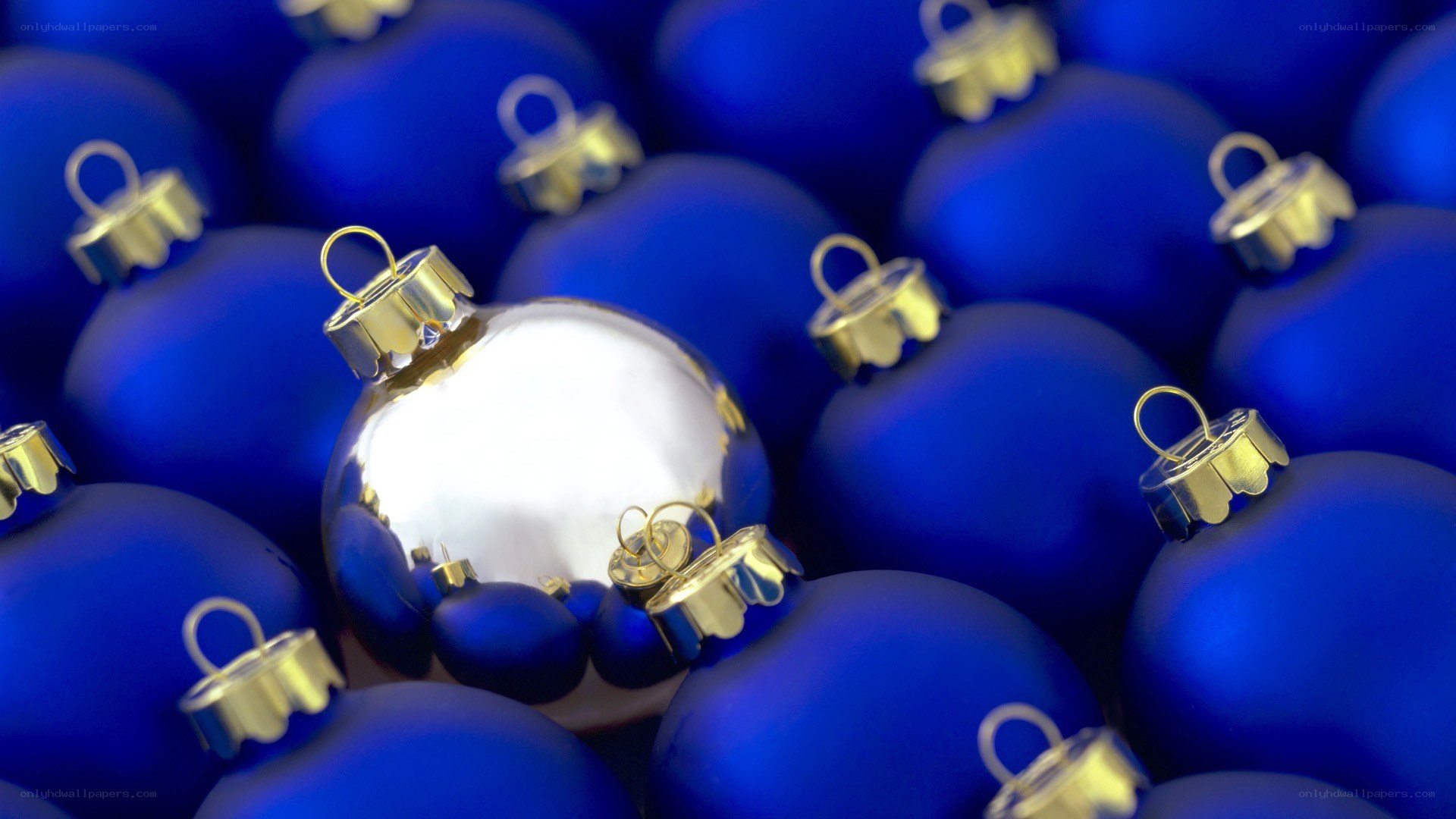 blue and silver ornaments